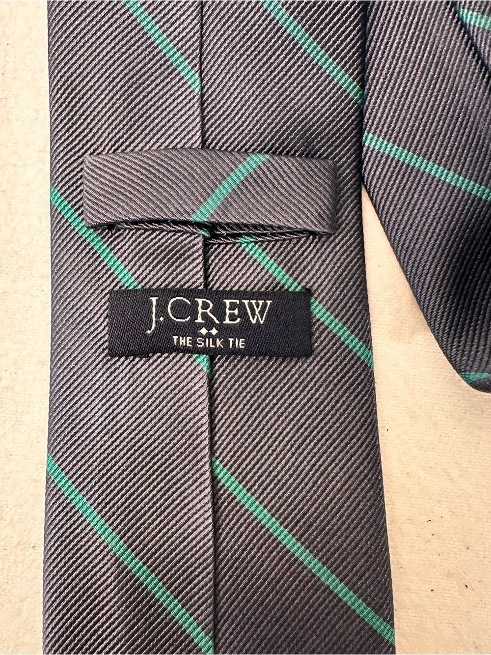 Classic Men's Navy Tie with Teal Stripe j crew